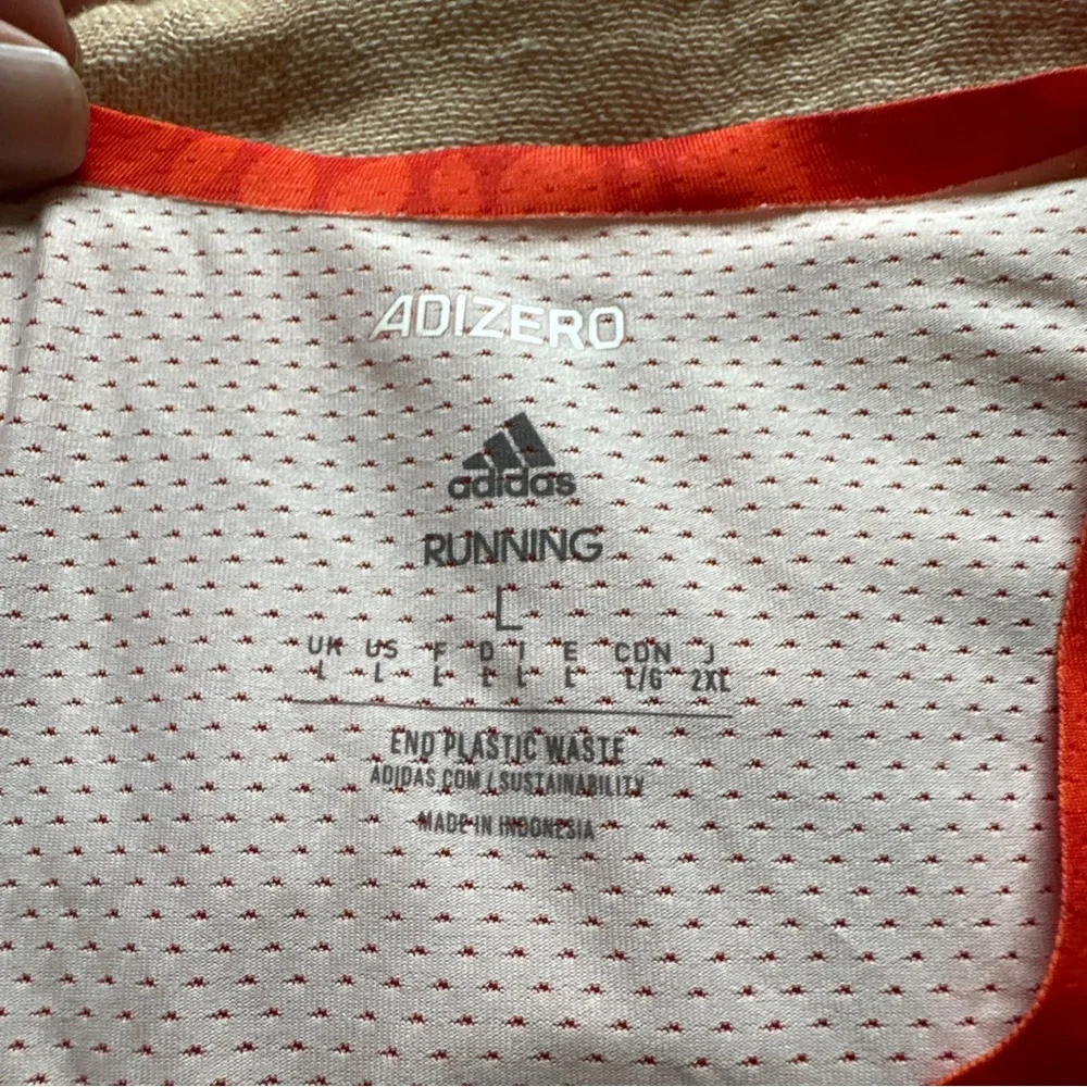 Adidas Rare Rhonex Geometric Red Aeroready Racing Singlet Running Tank Top